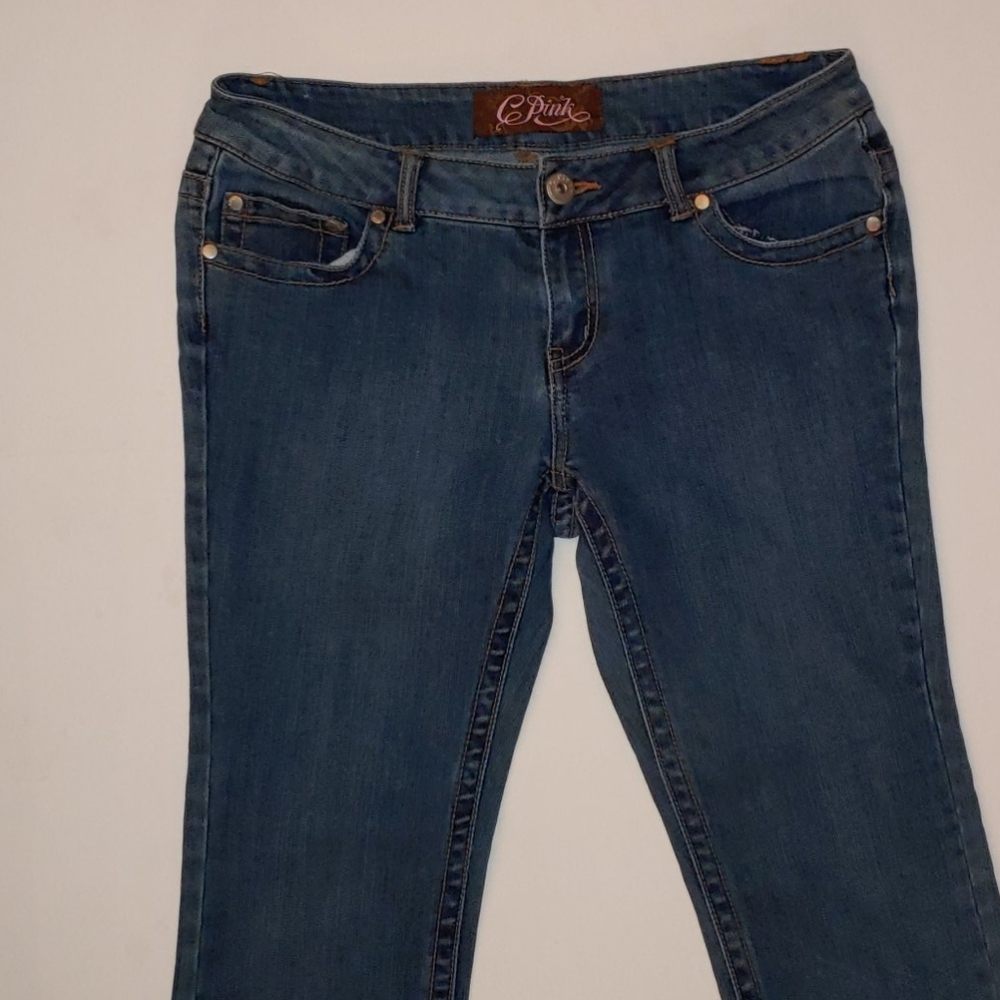 C Pink Med Wash Jeans